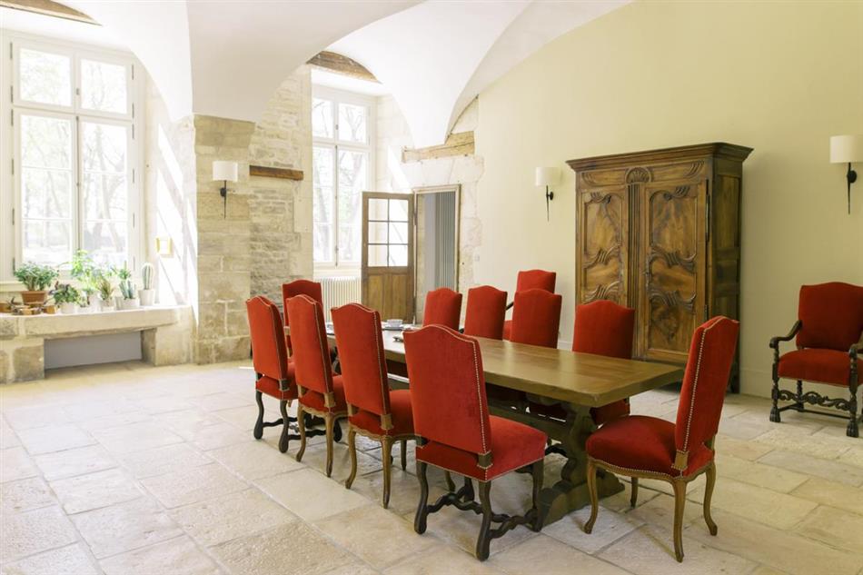 This is the living room at Domaine De Reon in France