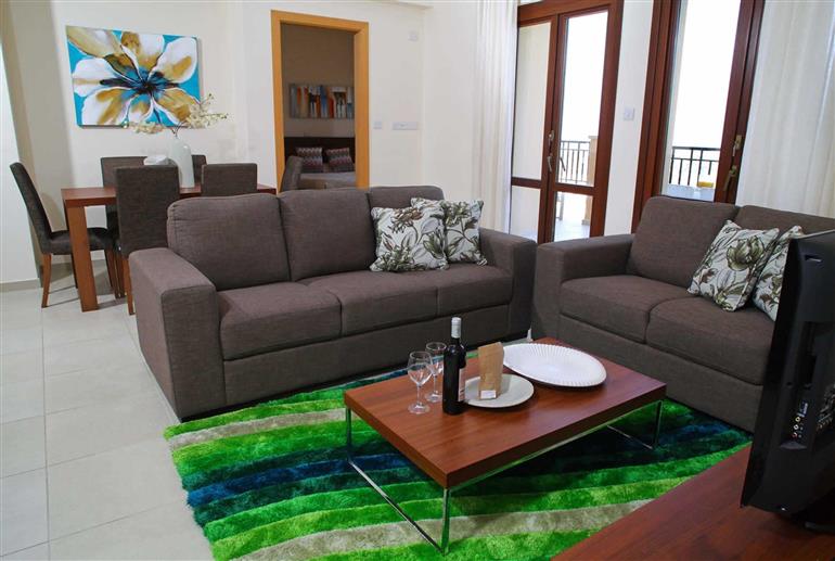 Living room in Apartment Theseus Village CE13, Aphrodite Hills