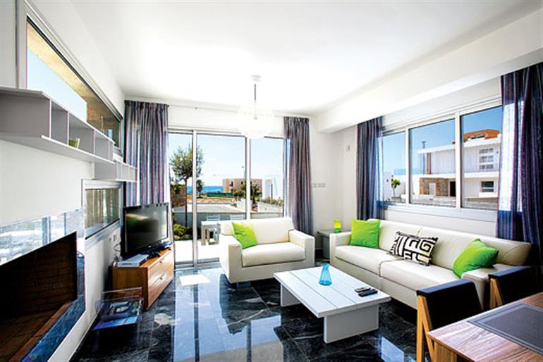 Living room in Cerulean, Paphos