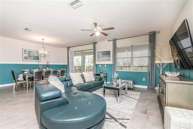 Living room in Villa Honeydew, Champions Gate