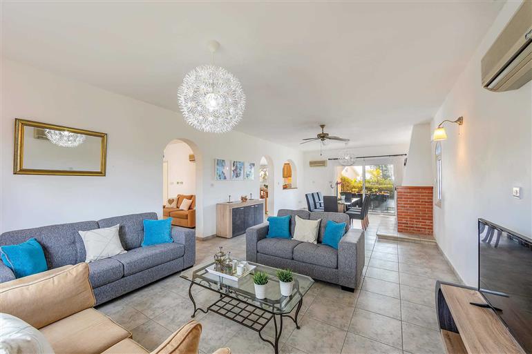 Living room in Villa Natasha, Coral Bay, Cyprus