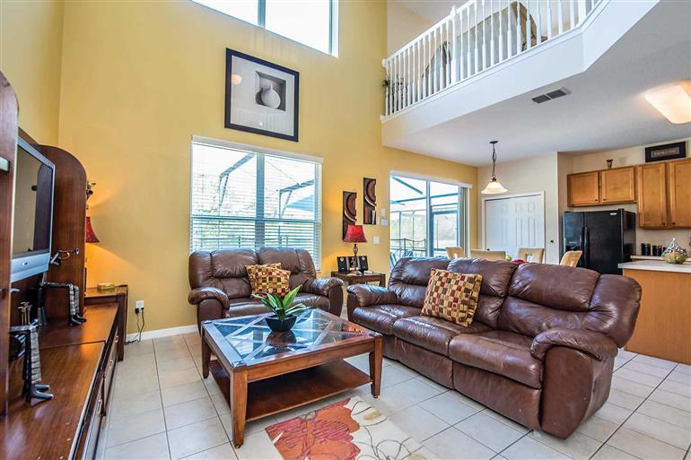Living room in Villa Orange Blossom, Disney Area and Kissimmee