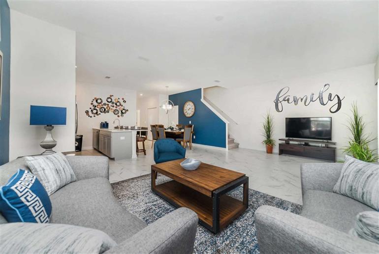 Living room in Villa Romeo, Storey Lakes