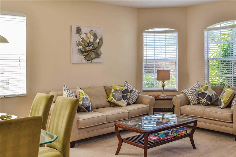 Living room in Villa White Bear, Highlands Reserve, Orlando - Florida