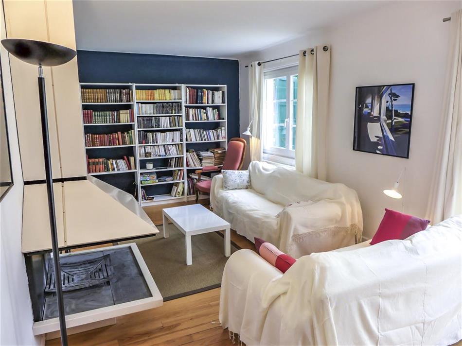 This is the living room at Maison Alizee in Biarritz, France