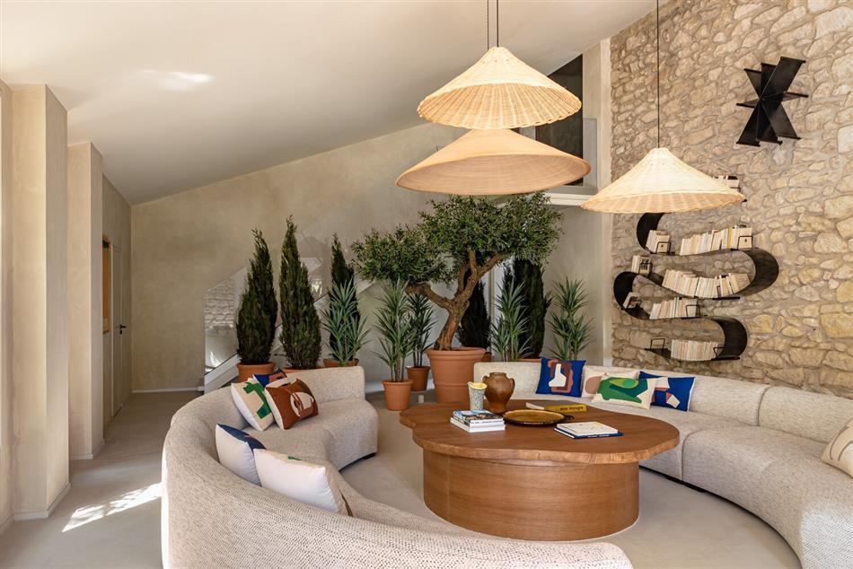 This is the living room at Mas de la Pepite in Provence, France