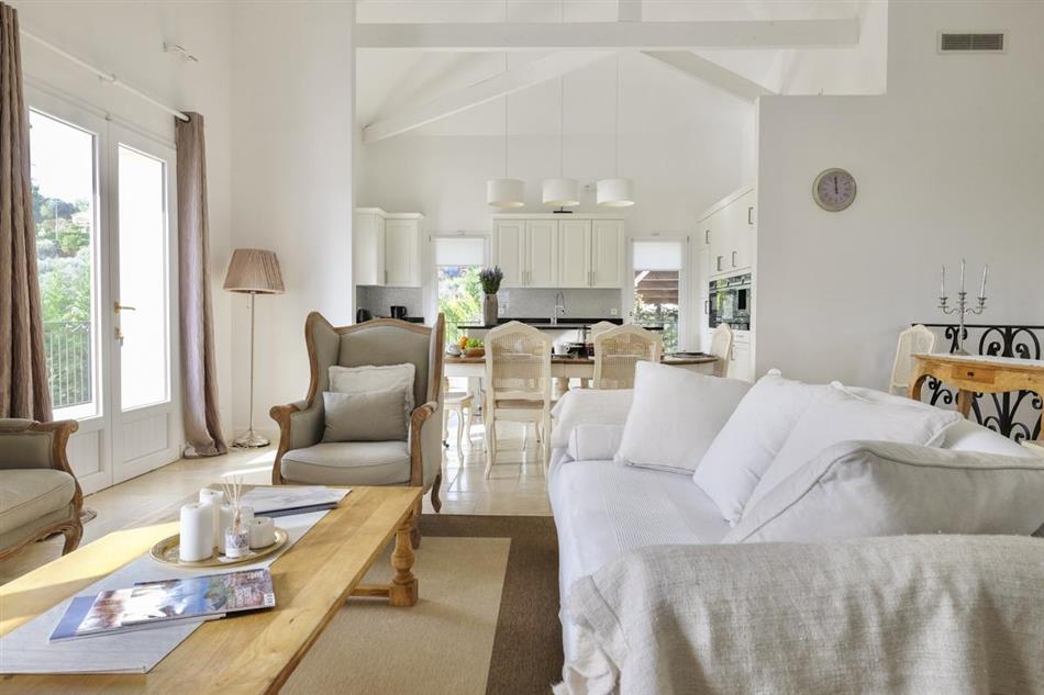 The living room at Villa Aramis in Cannes, France