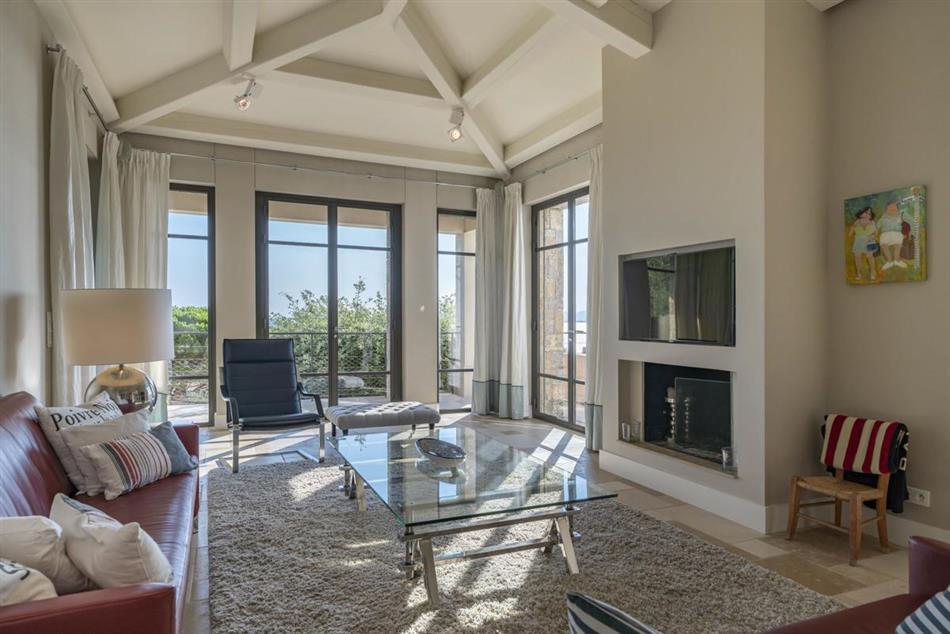 The living room at Villa Luisa in Cannes, France
