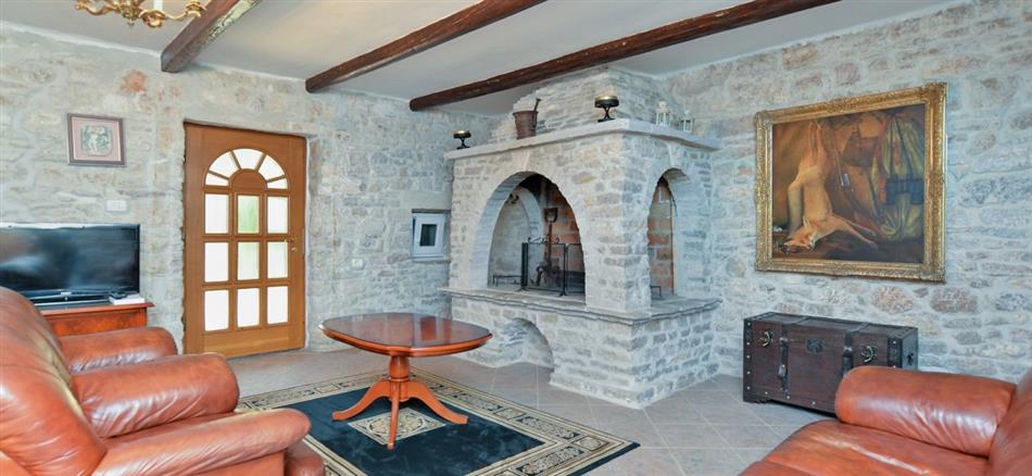 This is the living room at Villa Pampas in Labin, Istria