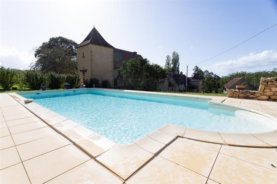 The swimming pool at Maison Medievale in Dordogne, France