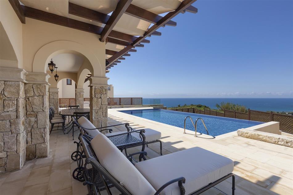 The swimming pool at Villa Mihali in Aphrodite Hills Resort, Cyprus